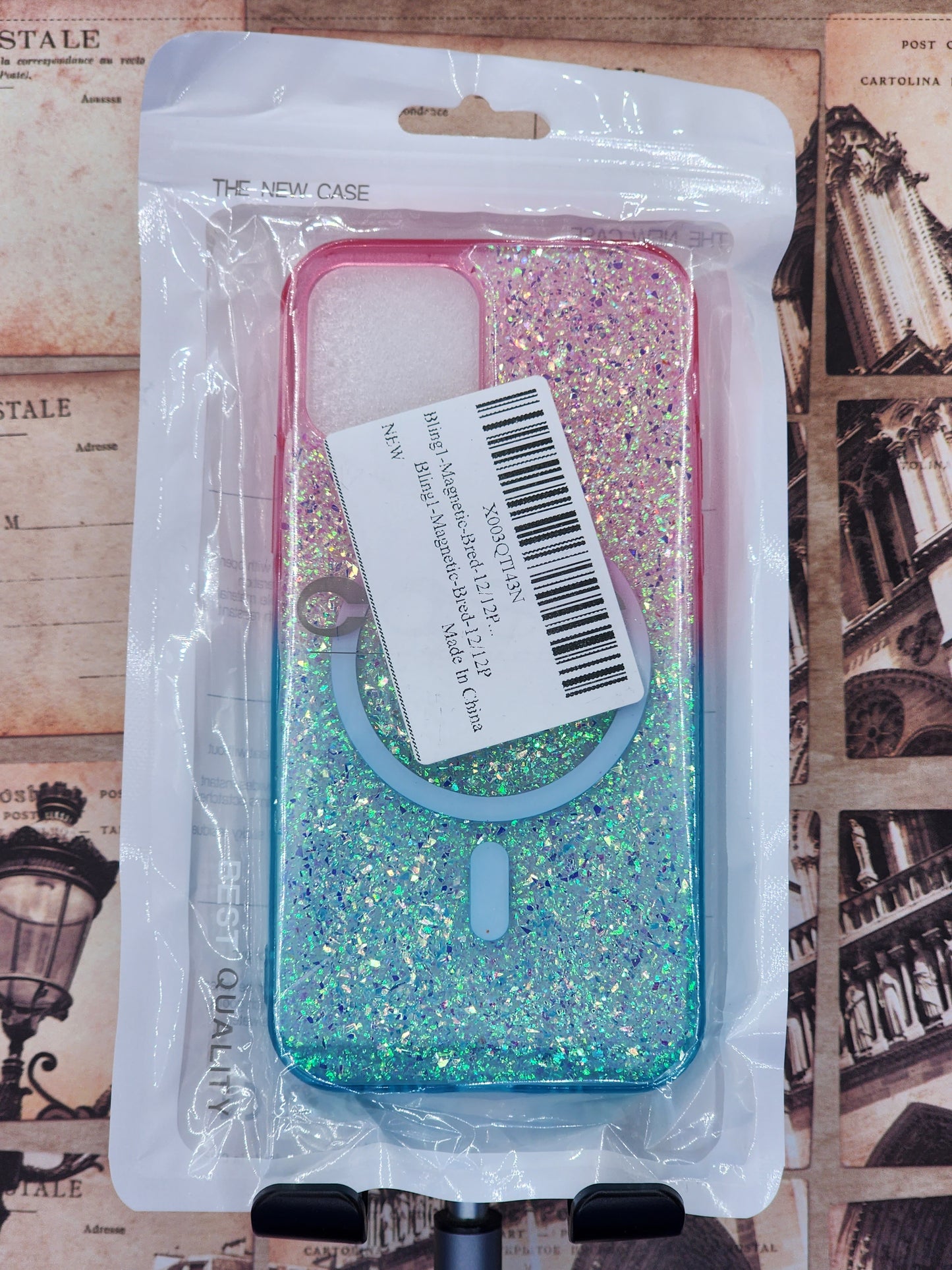 iPhone 12 Pro Blue/Pink Glitter Case