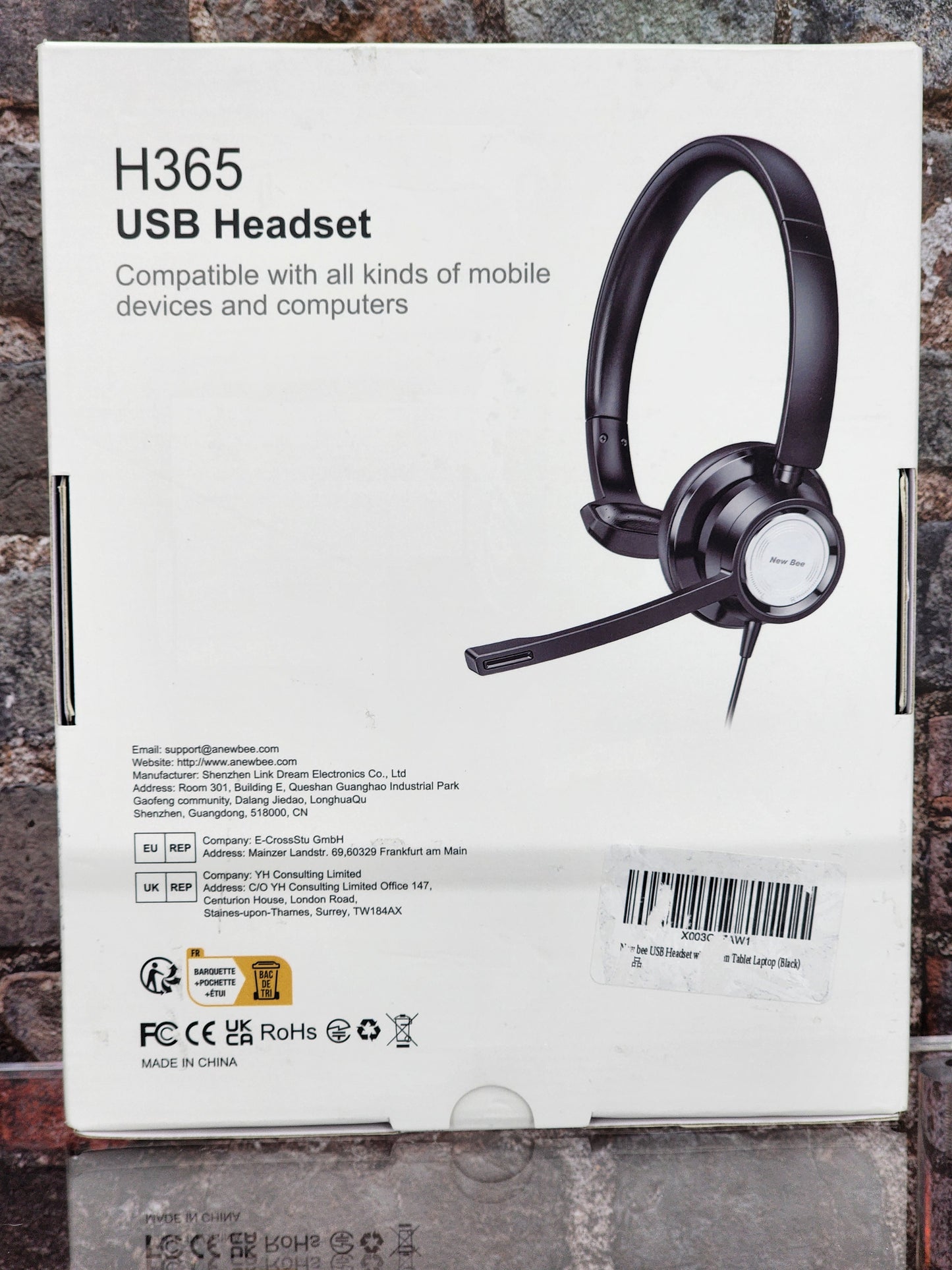 New Bee USB Headset w/ Microphone Model H365