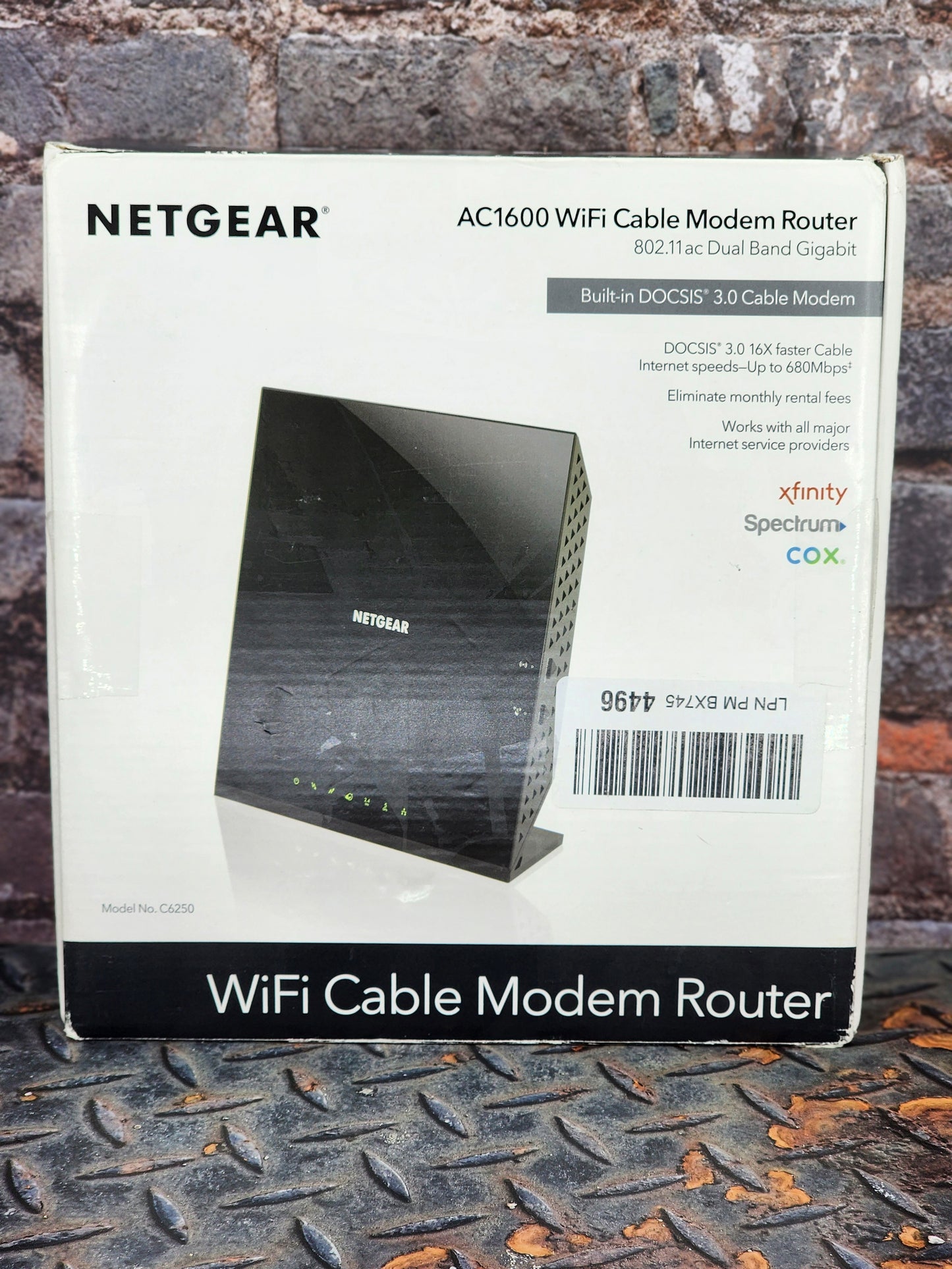 NETGEAR AC1600 Wifi Cable Modem Router C6250 - Black (C6250-100NAS)