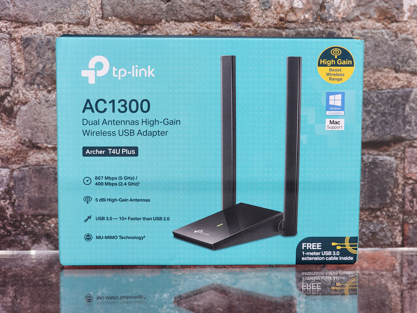 TP-Link AC1300 DUAL ANTENNAS HIGH-GAIN WIRELESS USB ADAPTER Archer T4U Plus T9B7