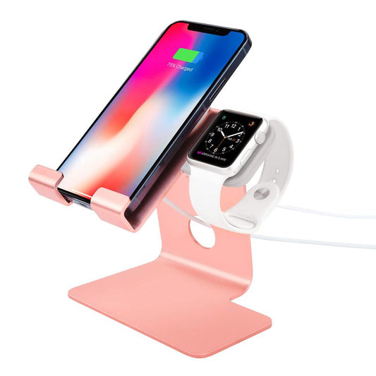 Transeca 2-in-1 Rose Gold Stand Compatible with Magsafe Charger and Apple Watch
